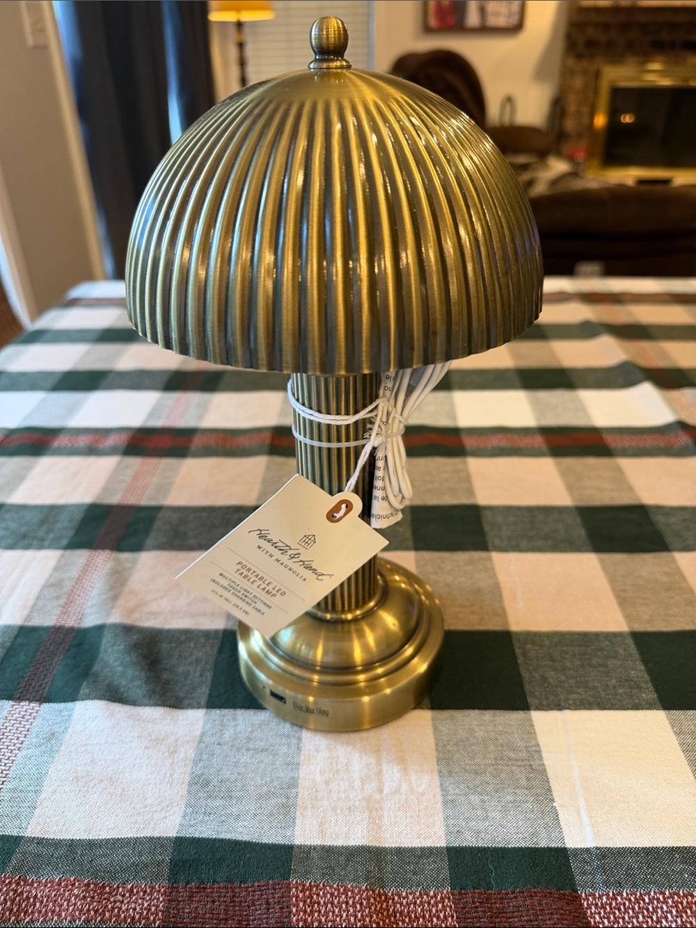 Hearth & Hand Brass Ribbed Mushroom Table Lamp